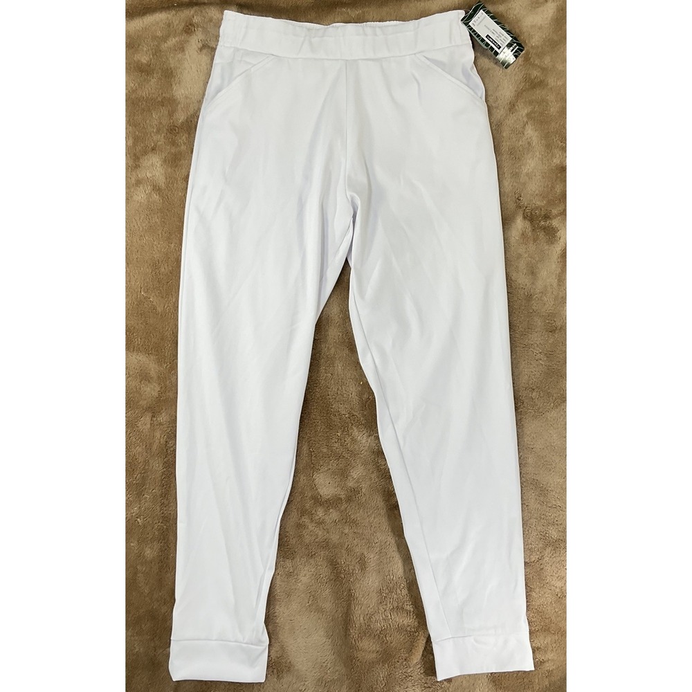 Inphorm White Women S Camila Joggers Golf Tennis Zipper Ankles Athleisure 509